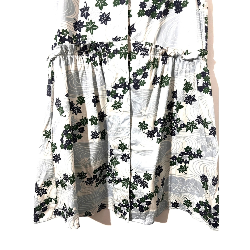 TUCKERNUCK Provence Breeze Sleeveless Royal Floral Leaf Button Shirt Dress XS - Picture 4 of 9